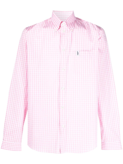 Mackintosh Bloomsbury Gingham-check Button-down Shirt In Pink