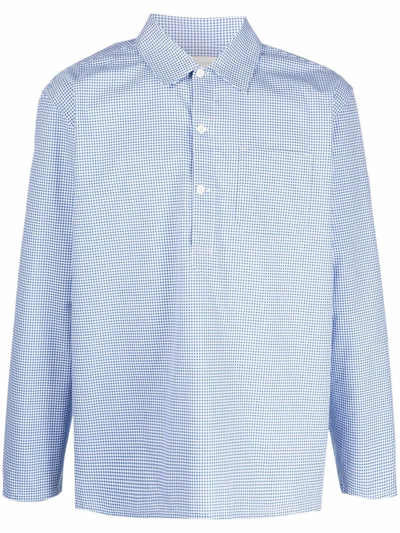 Mackintosh Military Gingham-check Shirt In Blau