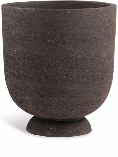 Aytm Terra Flower Pot Vase In Brown