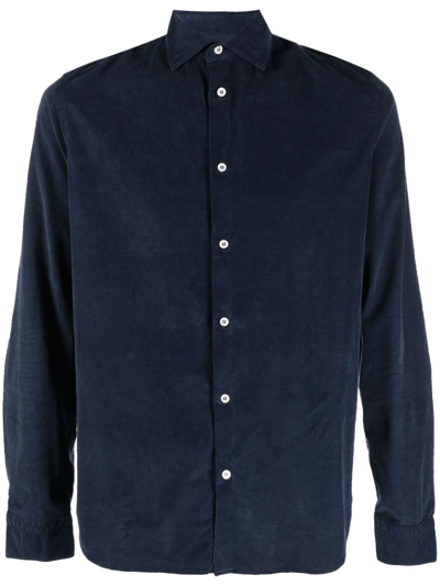 Manuel Ritz Buttoned-up Cotton Shirt In Blue