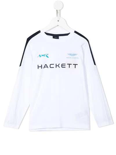 Hackett Logo-print Long-sleeved T-shirt In 白色