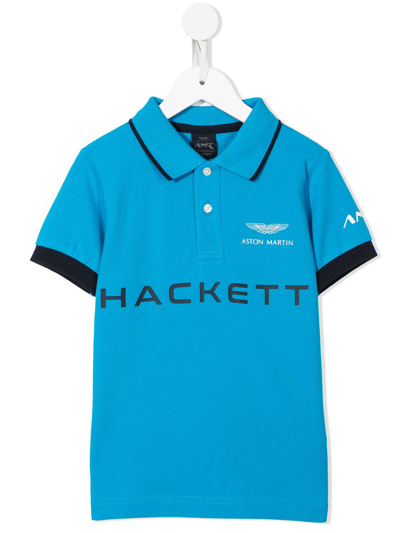 Hackett Logo-printed Polo Shirt In 蓝色