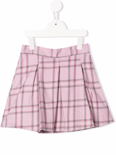 Siola Check-pattern Flared Skirt In 粉色