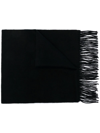 Carhartt Clan Fine-knit Fringe Scarf In 黑色