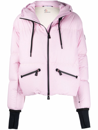 Moncler Allesaz Stretch-trimmed Quilted Shell Down Jacket In Pink