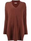 Co Oversized Cashmere Knit Crewneck Sweater In Rot