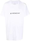 Givenchy White Crewneck T-shirt With Logo Print In Cotton Man In Weiss