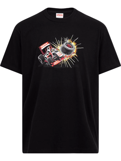 Supreme Crash Print T-shirt In Schwarz