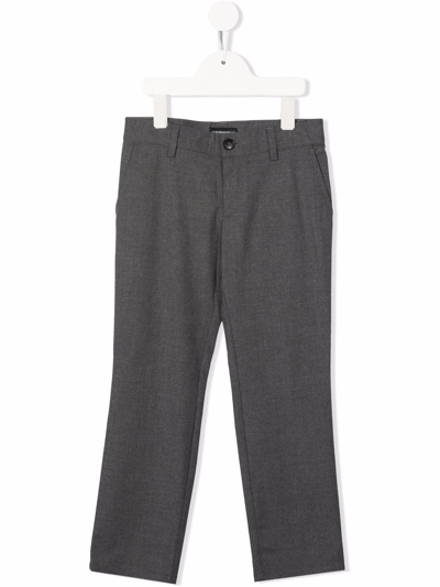 Emporio Armani Kids' Four-pocket Tailored Trousers In Grey