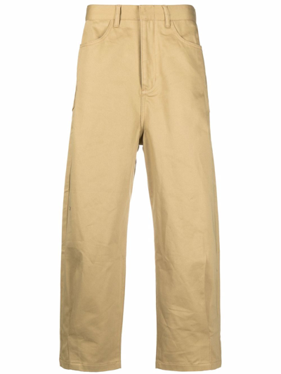 Ader Error Pleated Straight-fit Trousers In Beige