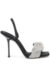 ALEXANDER WANG RUCHED STRAP SLINGBACK SANDALS