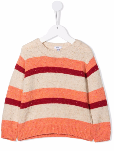 Knot Kids' Ginger Stripe Knit Jumper In Neutrals