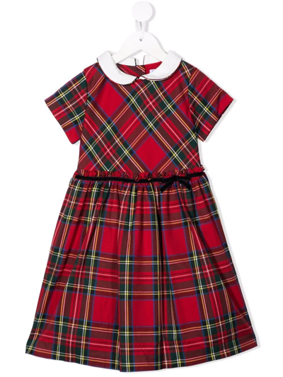 Siola Kids' Check-print Bow-detail Dress In Black