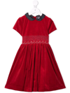 Siola Velvet-effect Embroidered Dress In Red