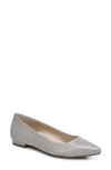 Vionic Lena Pointed Toe Flat In Aluminum Leather