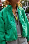 Free People Fp Movement Hit The Slopes Fleece Jacket In Jade Dreams