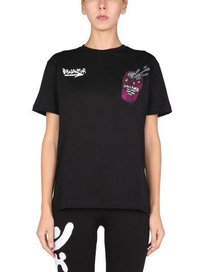 Disclaimer T-shirt With Crystal Logo In Black
