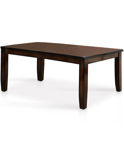 Furniture Of America Lalonde Solid Wood Dining Table With Leaf In Brown