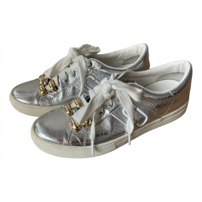 Pre-owned Marc Jacobs Leather Trainers In Silver