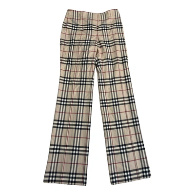 Pre-owned Burberry Wool Large Pants In Multicolour