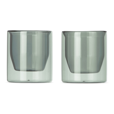 Yield Grey Double Wall Glasses Set, 6 oz In Gray