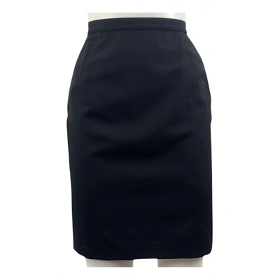 Pre-owned Mugler Wool Mini Skirt In Black