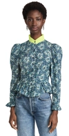 Batsheva + Laura Ashley Grace Floral-print Cotton-poplin Blouse In Allerton