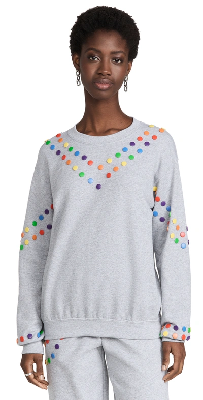 Rosie Assoulin Rainbow Snap Sweatshirt In Grey