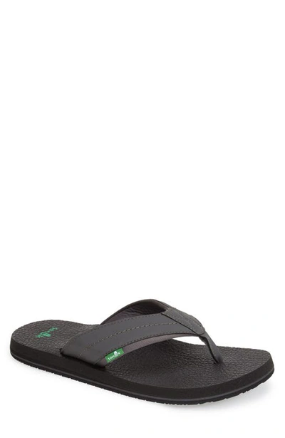 Sanuk 'beer Cozy 2' Flip Flop In Charcoal