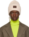 ACNE STUDIOS PINK FACE PATCH BEANIE