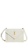 Saint Laurent Gaby Quilted Leather Shoulder Bag In Crema Soft