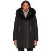 Mackage Kay Hooded Down Shearling Coat In Black