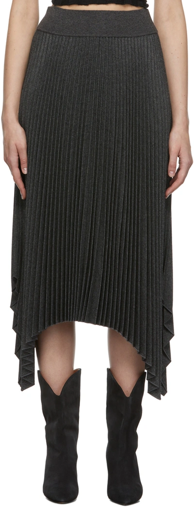 Joseph Grey Ade Pleated Flannel Skirt In Black