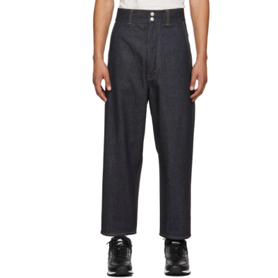 Junya Watanabe Indigo Levi's Edition Wide-leg Cropped Jeans In 1 Denim