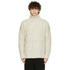 AURALEE OFF-WHITE CABLE KNIT TURTLENECK
