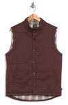 Union Denim Quilted Vintage Twill Vest In Dark Oxblood