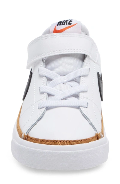 Nike Kids' Court Legacy Sneaker In White/ Black/ Ochre/ Brown