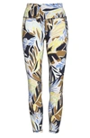 Sweaty Betty Power Pocket Workout Leggings In Green Paper Leaf Print