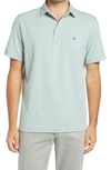 Vineyard Vines Stripe Sankaty Short Sleeve Performance Polo In Desert Green