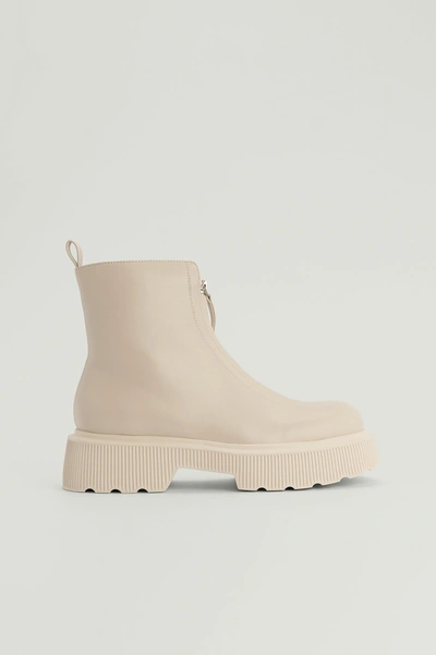 Na-kd Zip Detailed Boots - Offwhite