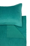 NORDSTROM RACK CHANNEL STITCH VELVET QUILT & SHAMS 3-PIECE SET
