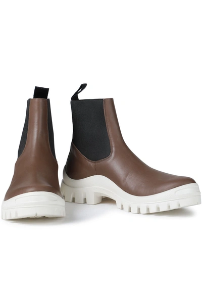 Atp Atelier Leather Chelsea Boots In Army Green