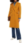 SANDRO MAURIN DOUBLE-BREASTED BRUSHED WOOL-BLEND FELT COAT,3074457345626895271