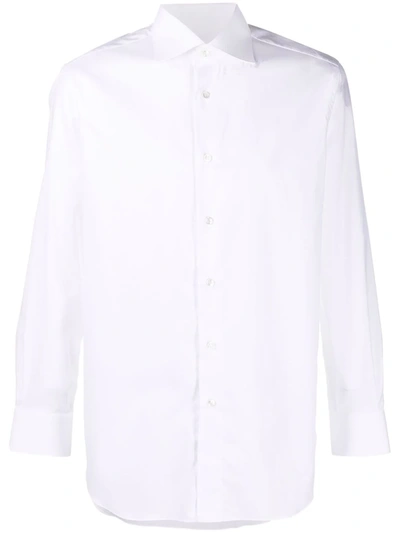 Brioni Button-down Fitted Shirt In White