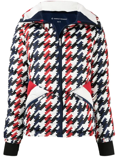 Perfect Moment Apres Duvet Houndstooth Puffer Jacket