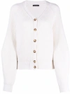 WANDERING WHITE RIBBED KNIT CARDIGAN