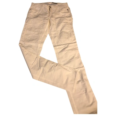 Pre-owned Jeckerson Straight Pants In White