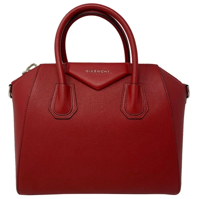 Pre-owned Givenchy Antigona Leather Tote In Red