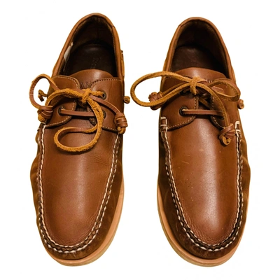 Pre-owned Leather Flats In Brown from Vestiaire Collective