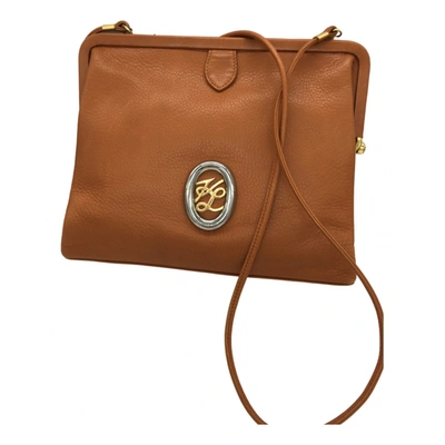 Pre-owned Karl Lagerfeld Leather Handbag In Brown